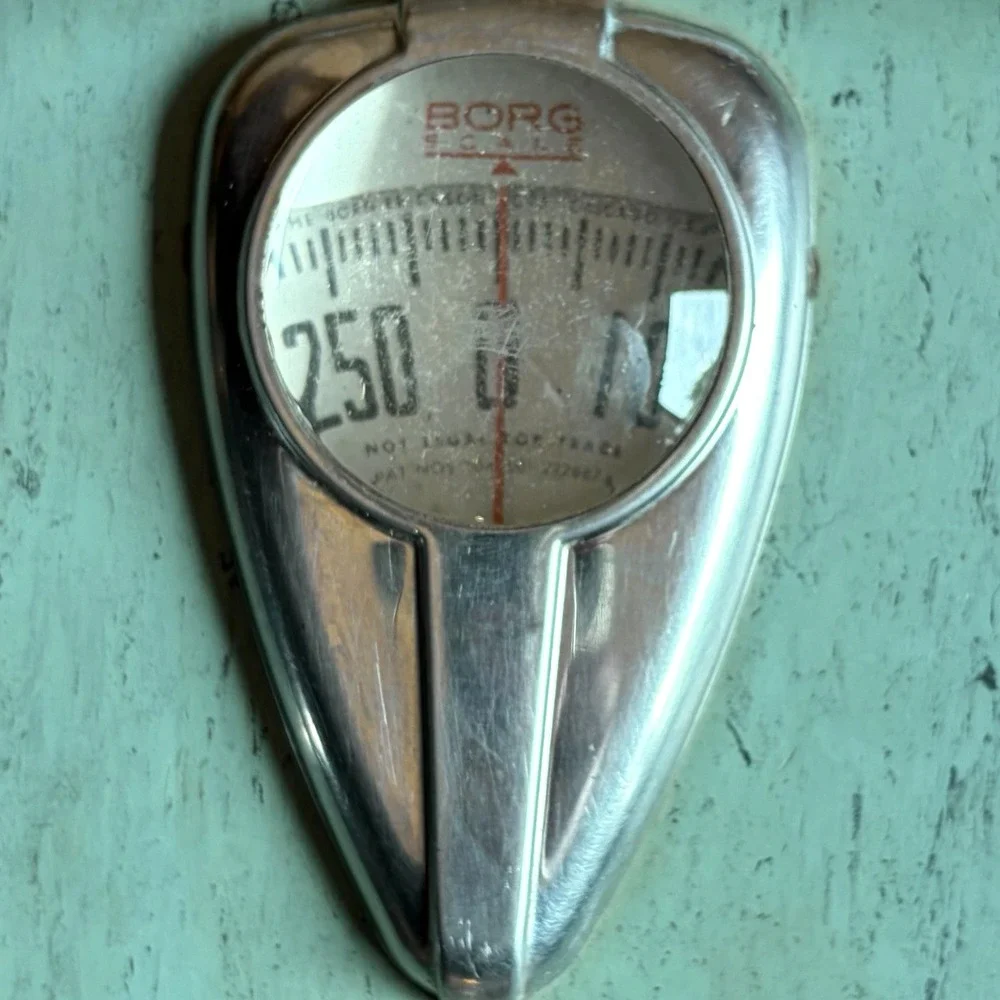 Vintage Borg Bathroom Scale Green Mid Century Art Deco Mod Bubble Glass! MCM